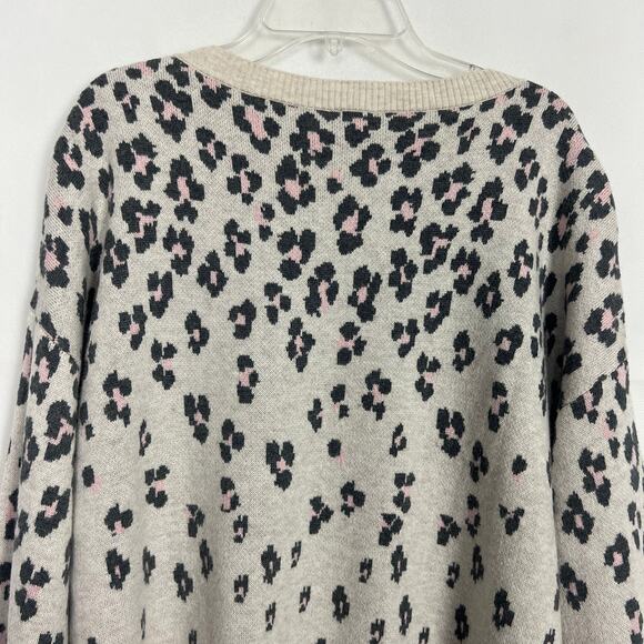 Gap Merino Extra Fine Wool Blend Animal Print Pullover Knit Sweater Size XL - Picture 7 of 11